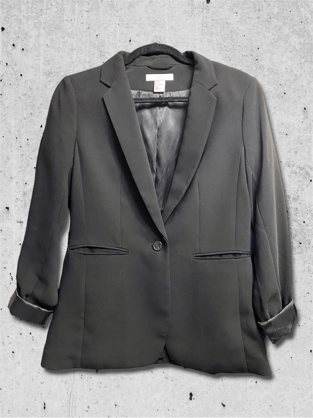 H&M Black Women's Single-Button Tailored Blazer